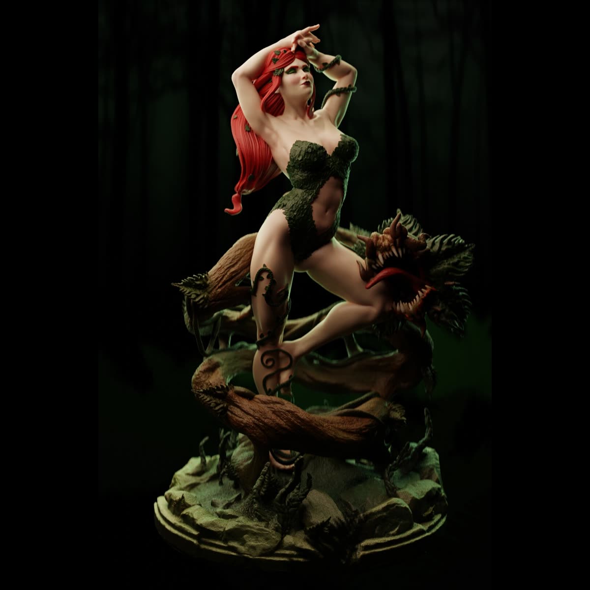 Poison Ivy com iluminação de floresta