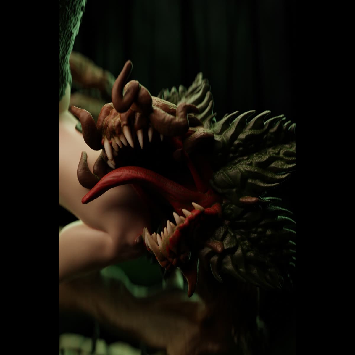 Detalhe da planta carnívora da base