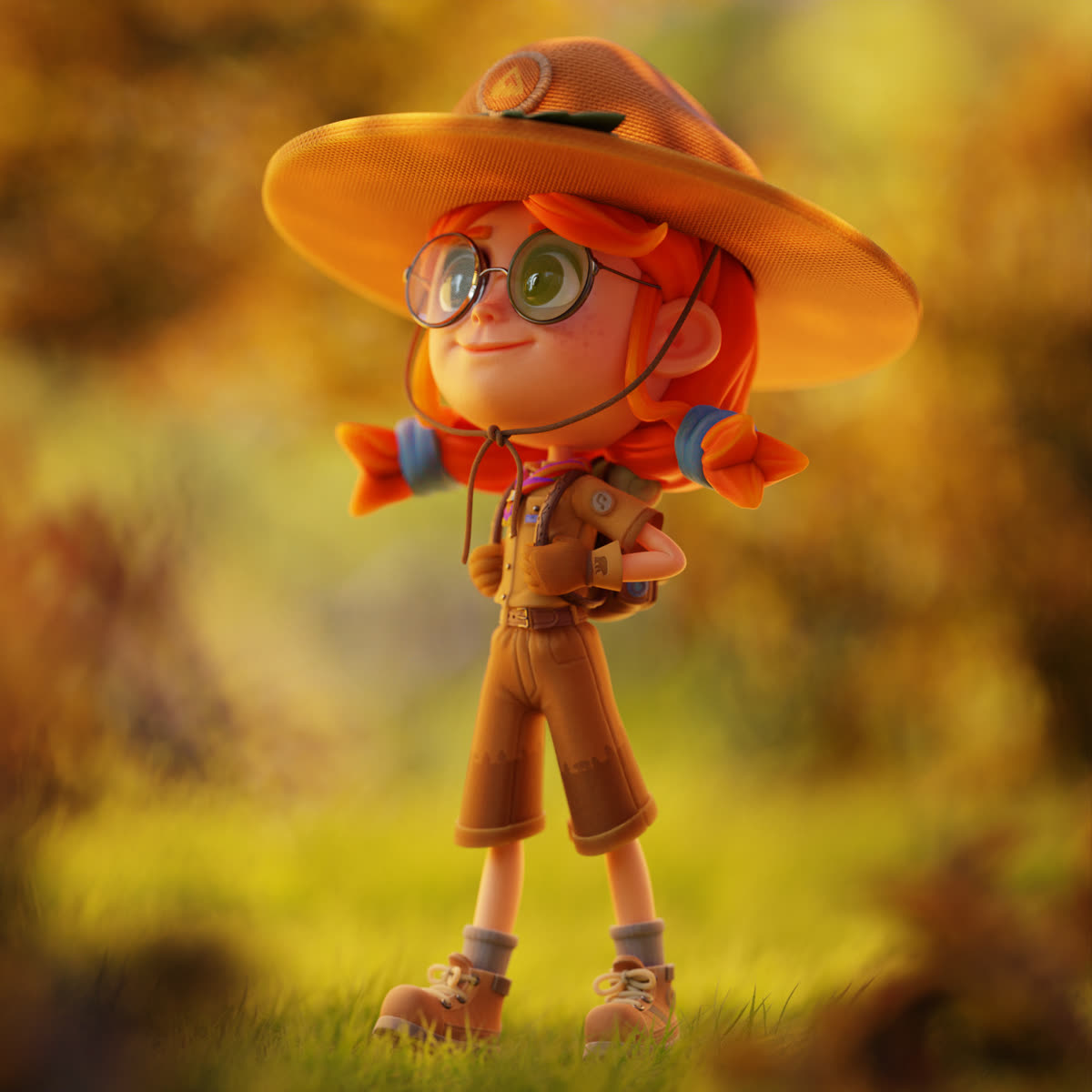 Scout in the Woods de corpo inteiro